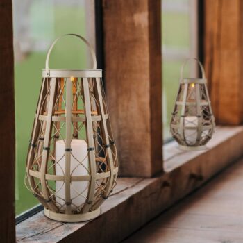 Solárna stolná LED lampa Vinto, béžová 44,5cm