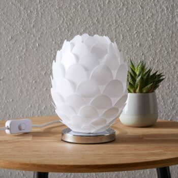 Stolná lampa Marees v bielej, Ø 15 cm - Image 4