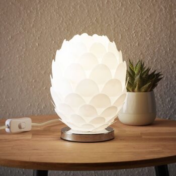 Stolná lampa Marees v bielej, Ø 15 cm - Image 3