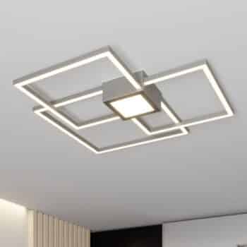 Lindby Duetto stropné LED svietidlo nikel 38 W