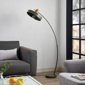 Lindby Tarin stojaca lampa zo železa červený smrek - Image 2