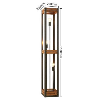 Lindby Kanisa stojaca lampa z kovu a dreva - Image 2