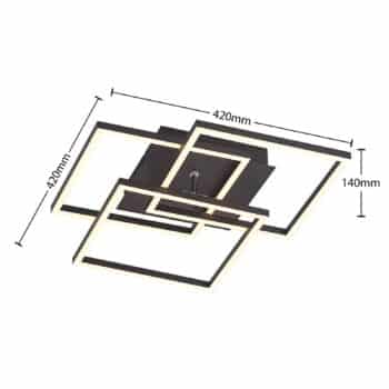 Lindby Qiana stropné LED svetlo CCT hranaté čierna - Image 2