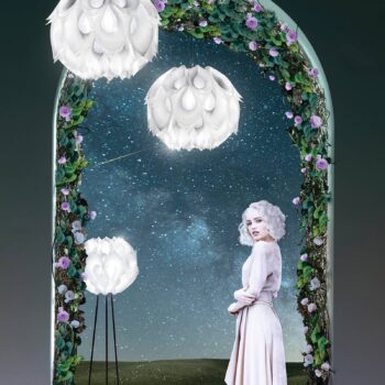 Slamp Flora – dizajnérska stojaca lampa, biela - Image 2