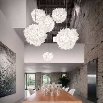 Slamp Veli Foliage závesná lampa, biela Ø 55 cm - Image 2