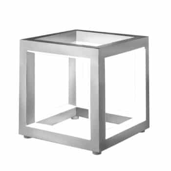 Delux stolná lampa LED v tvare kocky, hliník 12 cm - Image 2