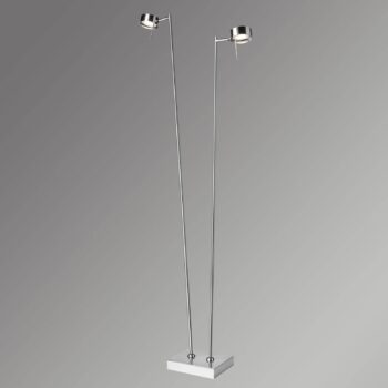 LED stojaca lampa Bling, stmievač, 2 svetlá, chróm - Image 2