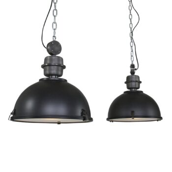 Závesná lampa Bikkel 2-plameňová, čierna