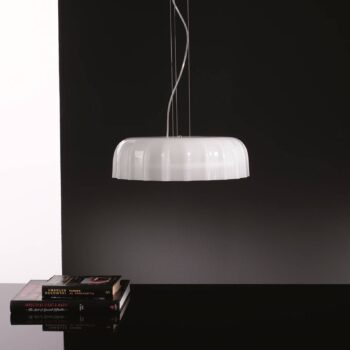 Moderná závesná lampa Big Cap biela - Image 2
