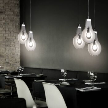 Dizajnérska závesná lampa Flat 50 cm biela - Image 2