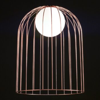 Klietková stolná lampa Kluvi v medenej - Image 2