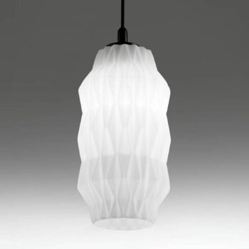 Závesná lampa Origami zo skla, biela - Image 3