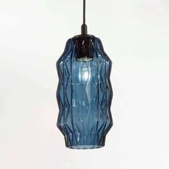 Závesná lampa Origami zo skla, modrá - Image 3