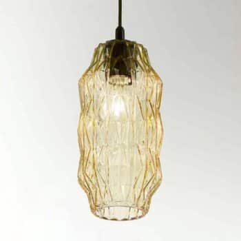 Závesná lampa Origami zo skla, jantárová - Image 3