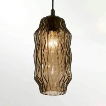 Závesná lampa Origami zo skla,sivo-hnedá - Image 3