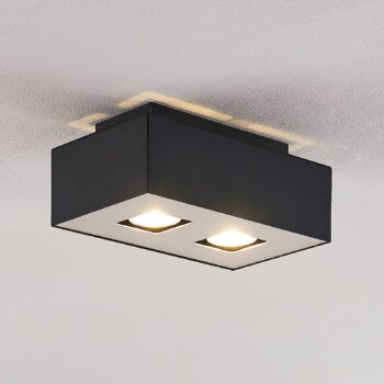 Lindby Kasi stropné svietidlo čierna 2-pl. 24x14cm