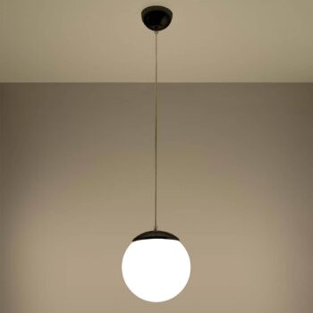 Závesná lampa Lopta, opálové sklo/chróm, Ø 20 cm