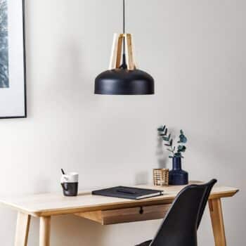 Závesná lampa North prírodné drevo čierne tienidlo - Image 2