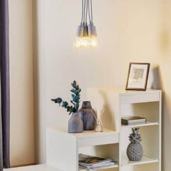 Závesná lampa Brasil, sivá, päť-plameňová - Image 2