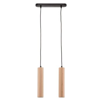 Závesná lampa Tube z dreva, dvoj-plameňová - Image 2