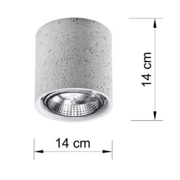 Stropné svietidlo Ara ako valec z betónu Ø 11 cm - Image 2