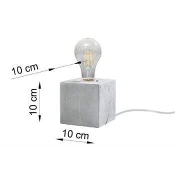 Stolná lampa Akira z betónu v tvare kocky - Image 2