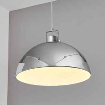 Lesklá chrómová závesná lampa Dija