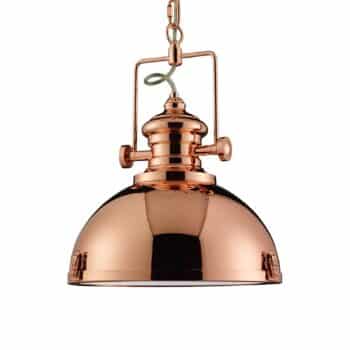 Medená závesná lampa Metal v priemyselnom dizajne