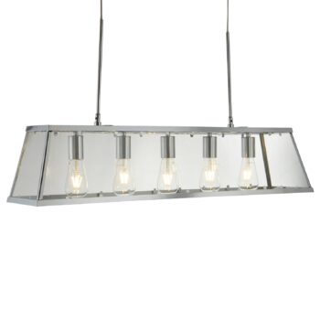 Závesná lampa Voyager v chrómovom, 5-plameňová