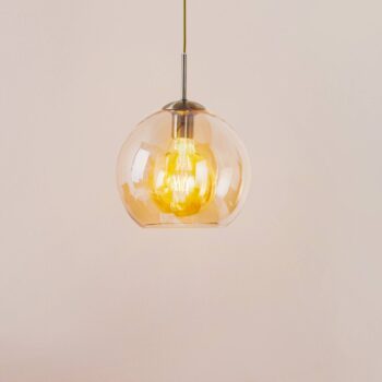 Závesná lampa Balls jantárová sklenená guľa 25 cm - Image 3