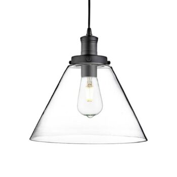 Moderná sklenená závesná lampa Pyramid, čierna