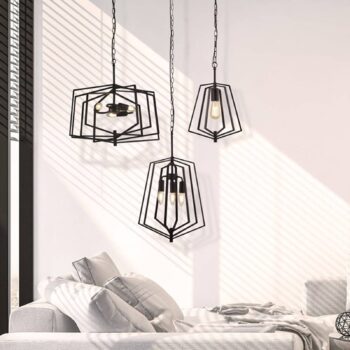 Závesná lampa Slinky, 3-plameňová, čierna, Ø 35 cm - Image 2