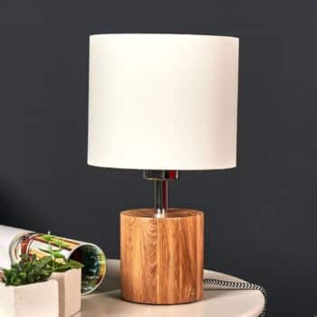 Stolná lampa Trongo, valec olejovaný, tienidlo - Image 4
