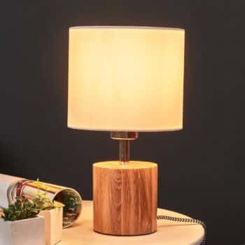 Stolná lampa Trongo, valec olejovaný, tienidlo - Image 3