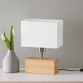 Stolná lampa Theo biele podstavec olejovaný dub - Image 2
