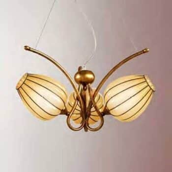Závesná lampa Gemma ručne vyrobená 3-pl. jantár - Image 2