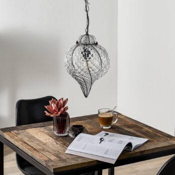 Závesná lampa Goccia ručne fúkaná číra 25 cm - Image 3