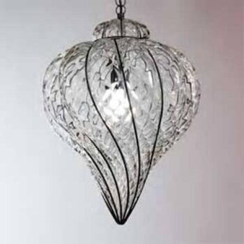 Závesná lampa Goccia ručne fúkaná číra 37 cm - Image 2