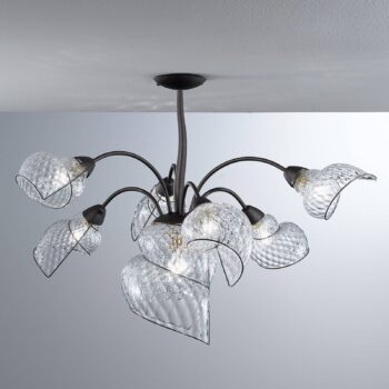 Závesná lampa Chiocciola 7-plameňová číre tienidlá - Image 3
