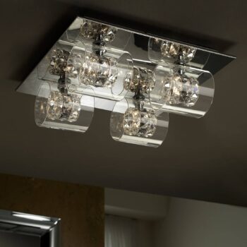 Stropné LED svietidlo Flash s krištáľovými kruhmi - Image 2