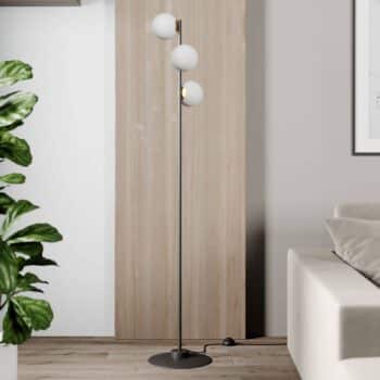 Stojaca lampa Gama 3 čierna, tri sklenené gule - Image 2