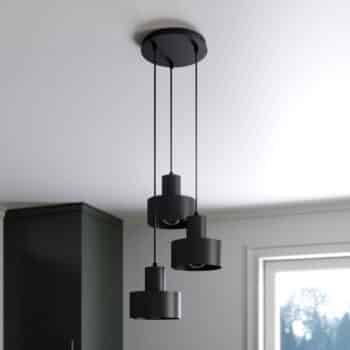 Závesná lampa Rif, rondel troj-plameňová čierna - Image 2