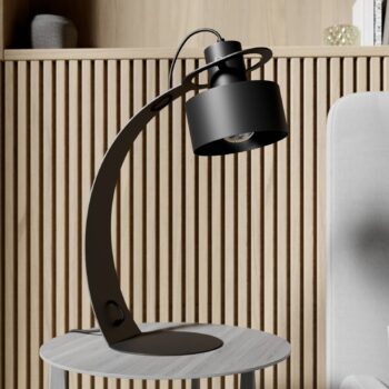 Stolná lampa Rif z kovu, čierna - Image 2
