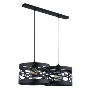 Závesná lampa Modul Frez, 2-plameňová, čierna