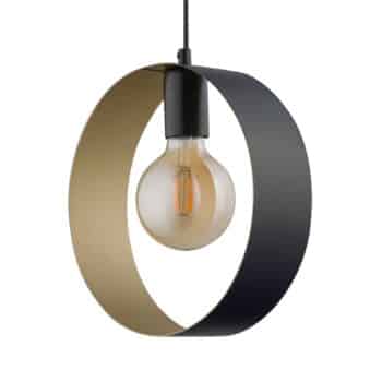 Závesná lampa Hula, 1-plameňová, čierna/zlatá