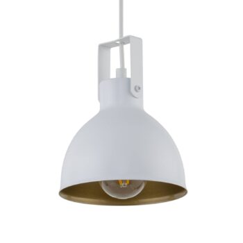Závesná lampa Trial, 1-plameňová, biela/zlatá