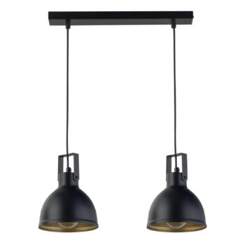 Závesná lampa Trial, 2-plameňová, čierna/zlatá
