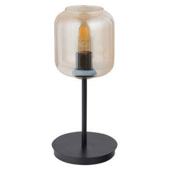 Stolová lampa Kanja, čierna/jantárová