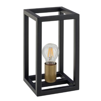 Stolná lampa Aramis, otvorený štvorec čierna/zlatá