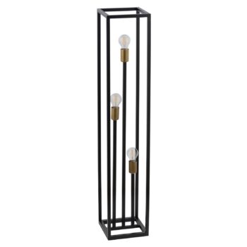 Stojaca lampa Aramis, 3-plameňová, čierna/zlatá